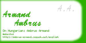 armand ambrus business card